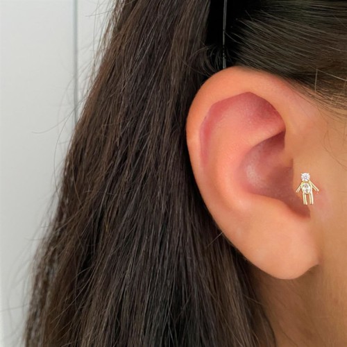 Teddy Bear Ayıcık Altın Tragus Piercing - CNG Jewels (1)