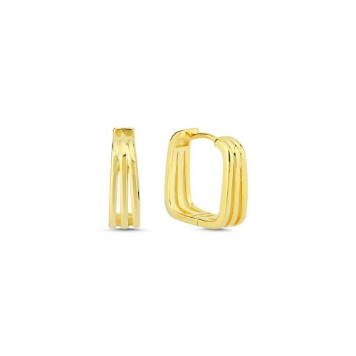 Trend Kare Küçük Halka Gold Gümüş Kadın Küpe - CNG Jewels