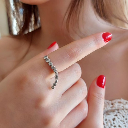 Trend Taşlı J Gümüş Yüzük - CNG Jewels