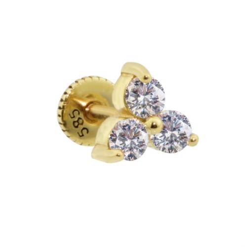 Tria Altın Helix Piercing - CNG Jewels