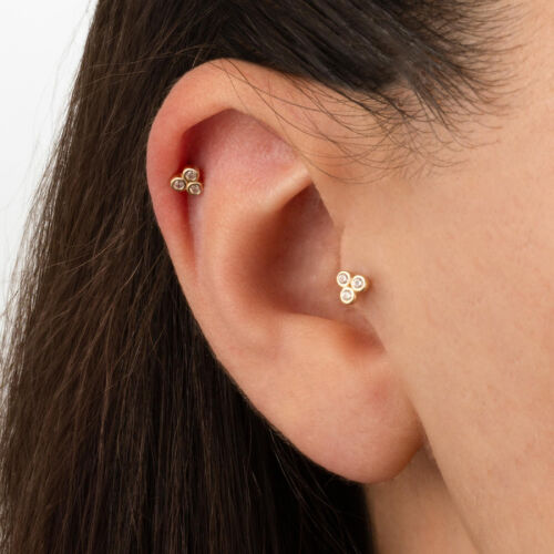 Tria Altın Tragus Piercing - CNG Jewels (1)