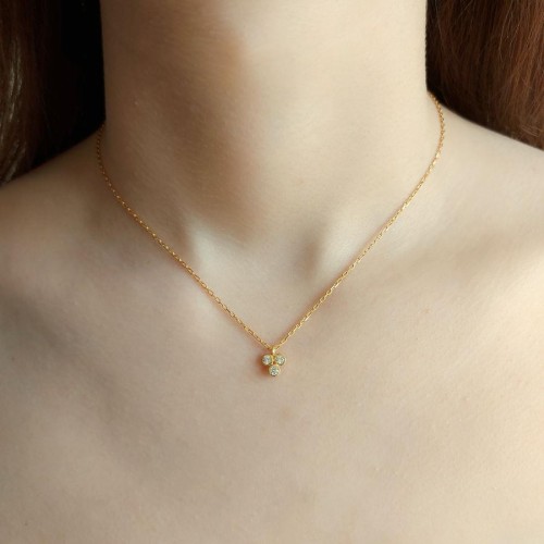 Tria Gold Minimal Gümüş Kadın Kolye - CNG Jewels