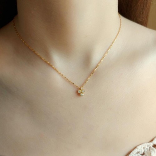 Tria Gold Minimal Gümüş Kadın Kolye - CNG Jewels (1)