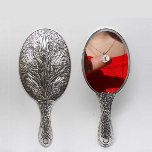 Tulip Silver Hand Mirror No 1 - CNG Jewels (1)