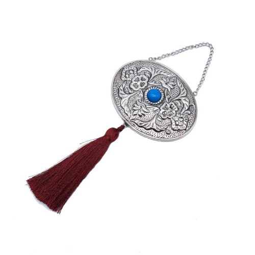 Turquoise Stone Small Size Silver Wall Mirror - CNG Jewels