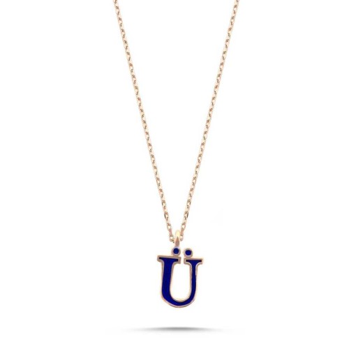 Small Letter U Silver Women's Necklace 