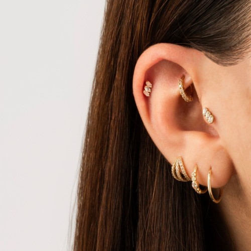 Üç Baget Altın Helix Piercing - CNG Jewels (1)