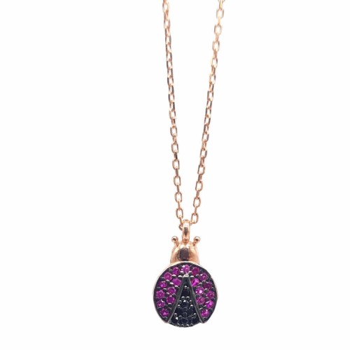 Küçük Uğur Böceği Gümüş Bayan Kolye - CNG Jewels