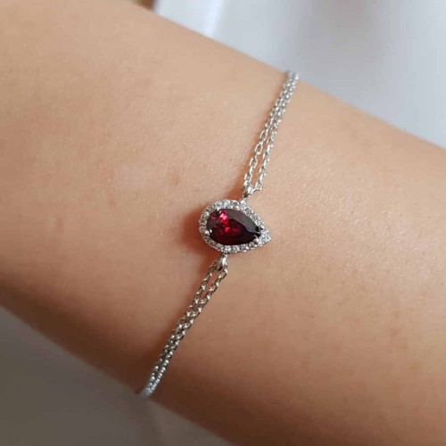 Yakut Damla Tektaş Anturaj Gümüş Bayan Bileklik - CNG Jewels (1)