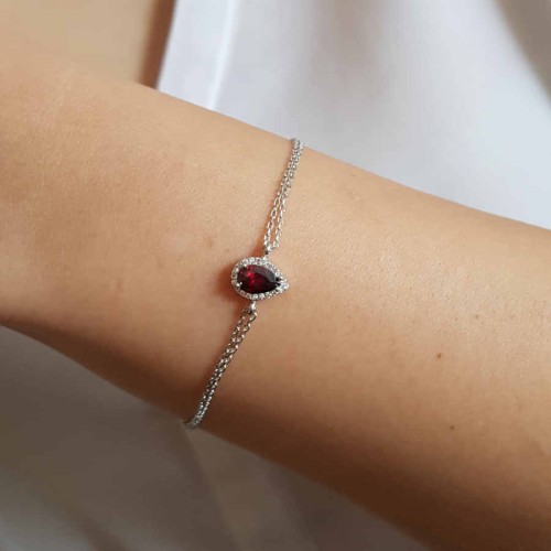 Yakut Damla Tektaş Anturaj Gümüş Bayan Bileklik - CNG Jewels