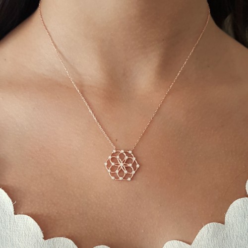 Yaşam Çiçeği Gümüş Bayan Kolye - CNG Jewels (1)