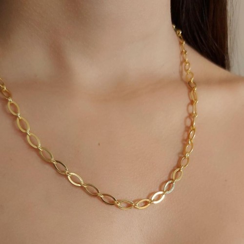 Yassı Forse Gold Gümüş Kadın Zincir - CNG Jewels (1)