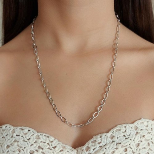 Yassı Forse Gümüş Bayan Zincir - CNG Jewels