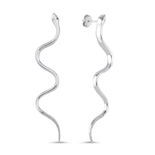 Yılan Kadın Gümüş Küpe - CNG Jewels