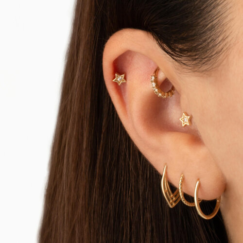 Yıldız Altın Helix Piercing - CNG Jewels (1)