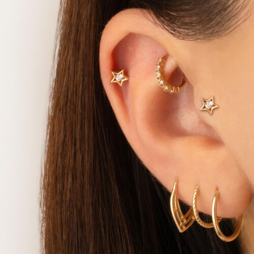Yıldız Tektaş Altın Tragus Piercing - CNG Jewels (1)