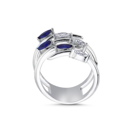 Zigzag Sapphire Silver Women's Ring - CNG Jewels (1)
