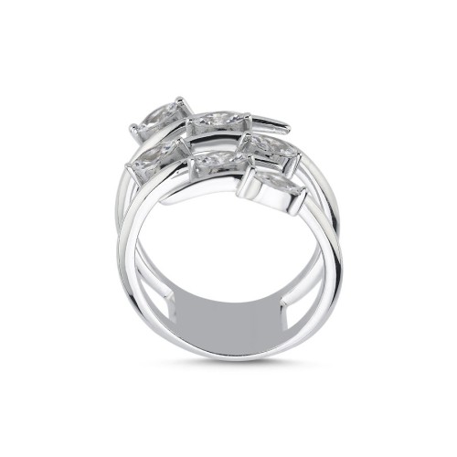 Zigzag Marquise Silver Women's Ring - CNG Jewels (1)