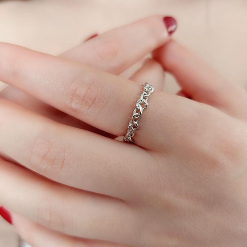 Zincir Figürlü Gümüş Kadın Yüzük - CNG Jewels
