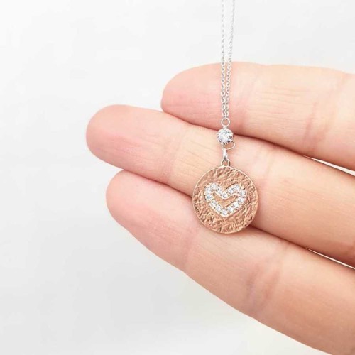 Zirkon Taşlı Kalp Gümüş Bayan Kolye - CNG Jewels (1)
