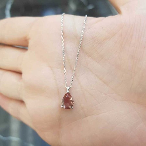 Zultanit Taşlı Küçük Damla Gümüş Bayan Kolye - CNG Jewels (1)