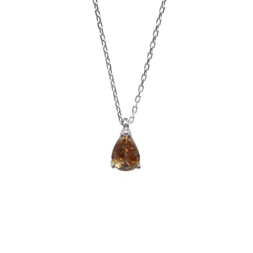 Small Drop Silver Women's Necklace with Zultanite Stone 