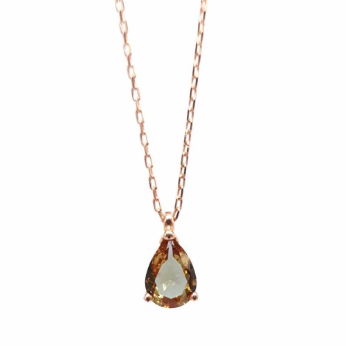 Zultanit Taşlı Küçük Damla Rose Gümüş Bayan Kolye - CNG Jewels